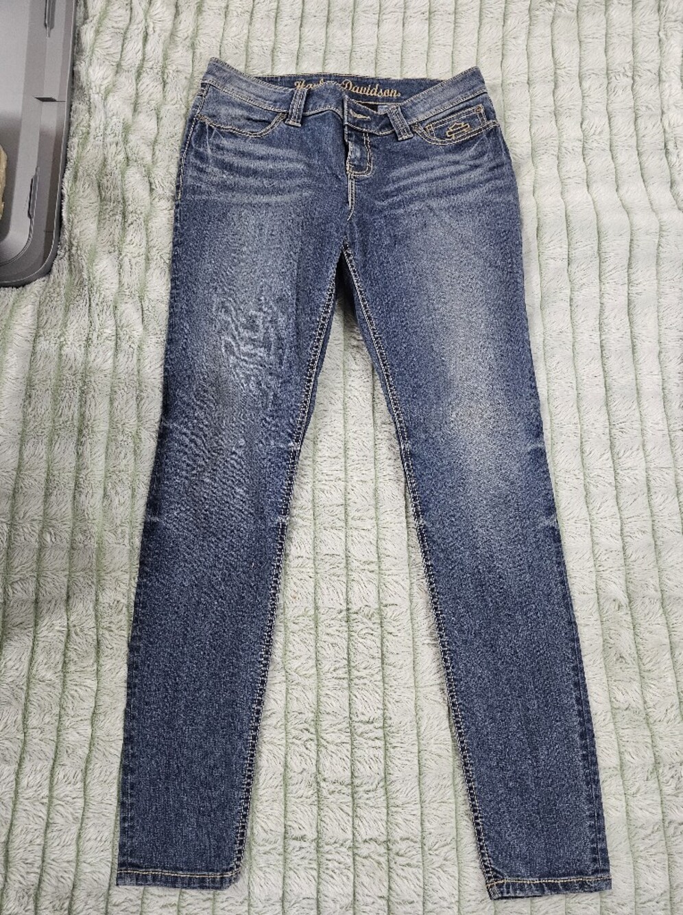 Classic Blue Denim Jeans Harley Davidson